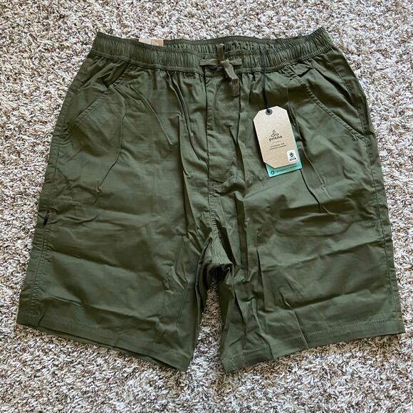 Prana Double Peak E-Waist 8" Short Men's XXL Cargo Green Standard Fit Drawstring - Picture 3 of 9